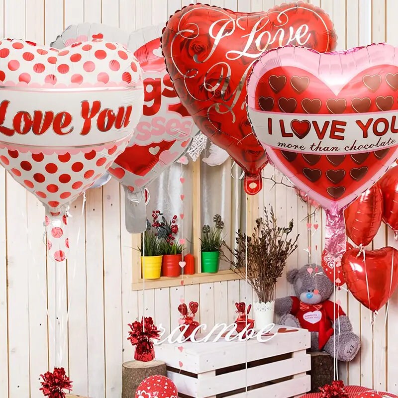 6pcs | Random Valentine's Day Romantic Party Decoration Balloons | Scene Decor | Room Decor | Valentine's Day Gift | Proposal Arrangement