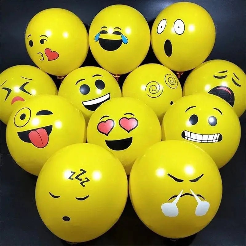 10pcs 12 Inch Cute Yellow Smiley Face Balloon