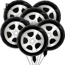 6pcs| Tire Wheel Balloons | 18 Inch | Race Car Balloons | Race Car Party Decorations | Car Foil Balloons | Large Car Birthday Party Supplies