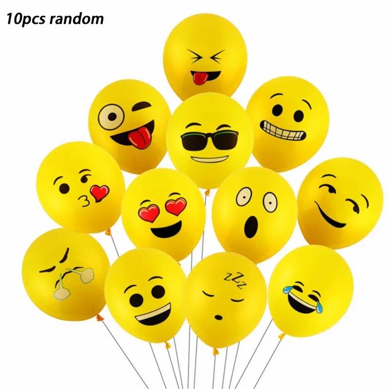 10pcs 12 Inch Cute Yellow Smiley Face Balloon