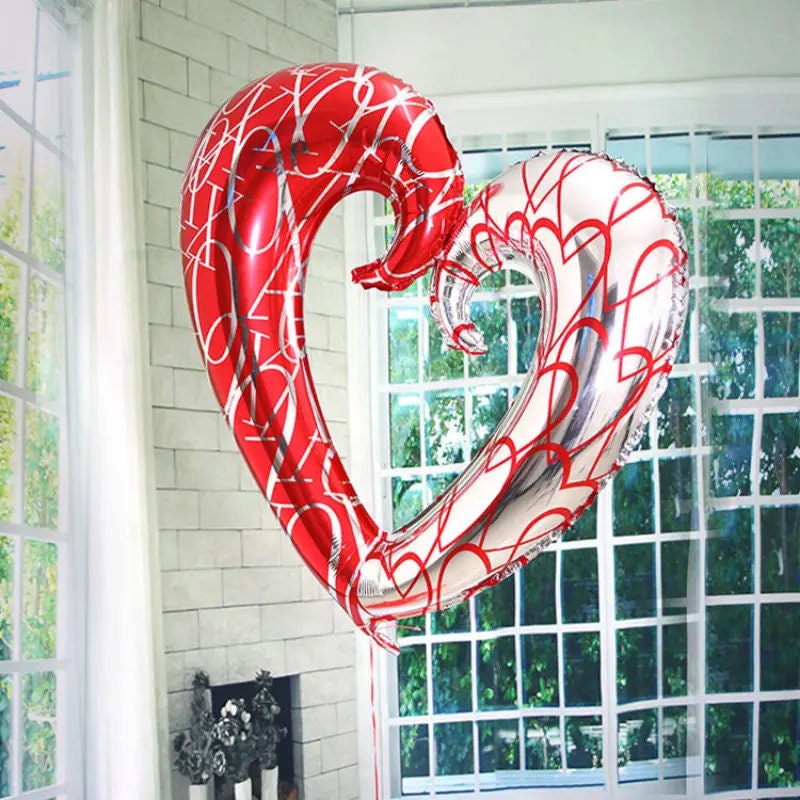 1pc 42 Inch Super Large Hook Mesh Love Aluminum Film Balloon | Valentine's Day Decoration Love Balloon