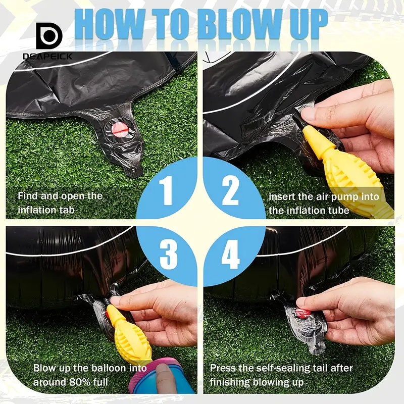 6pcs| Tire Wheel Balloons | 18 Inch | Race Car Balloons | Race Car Party Decorations | Car Foil Balloons | Large Car Birthday Party Supplies