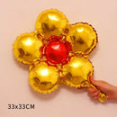 6pcs Random Multicolor Flowers Aluminum Foil Balloon Party