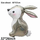 1st New Charming Super Large Easter Rabbit Aluminum Balloon Birthday Party Activity Decoration Balloon