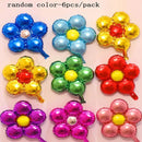 6pcs Random Multicolor Flowers Aluminum Foil Balloon Party