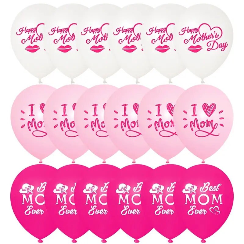 10pcs 12inch Balloon Happy Mother's Day Holiday Party Balloons Decorative Latex Balloons Party Supplies