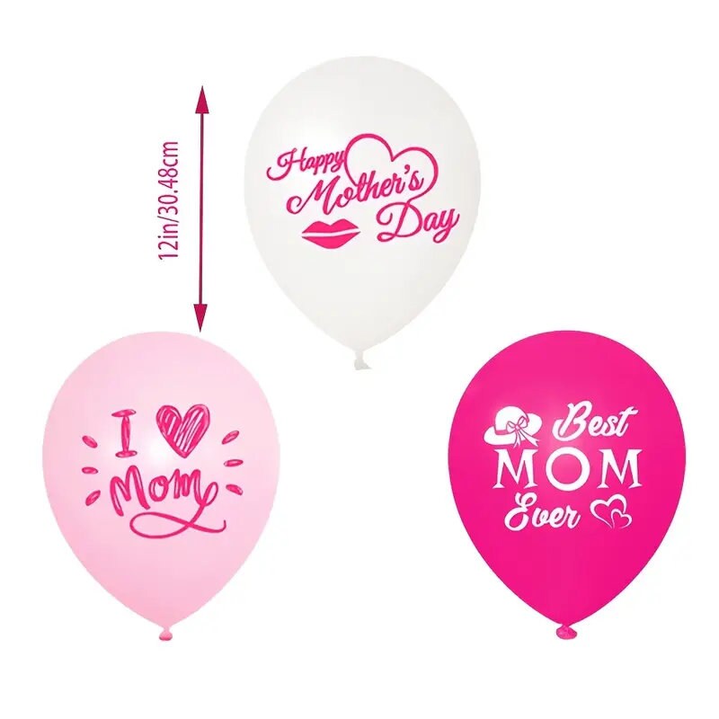 10pcs 12inch Balloon Happy Mother's Day Holiday Party Balloons Decorative Latex Balloons Party Supplies