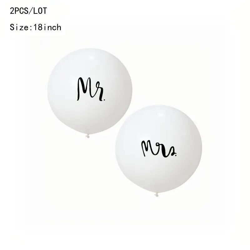 2pcs | White Latex Balloons | Valentine's Day Wedding Party Decorations