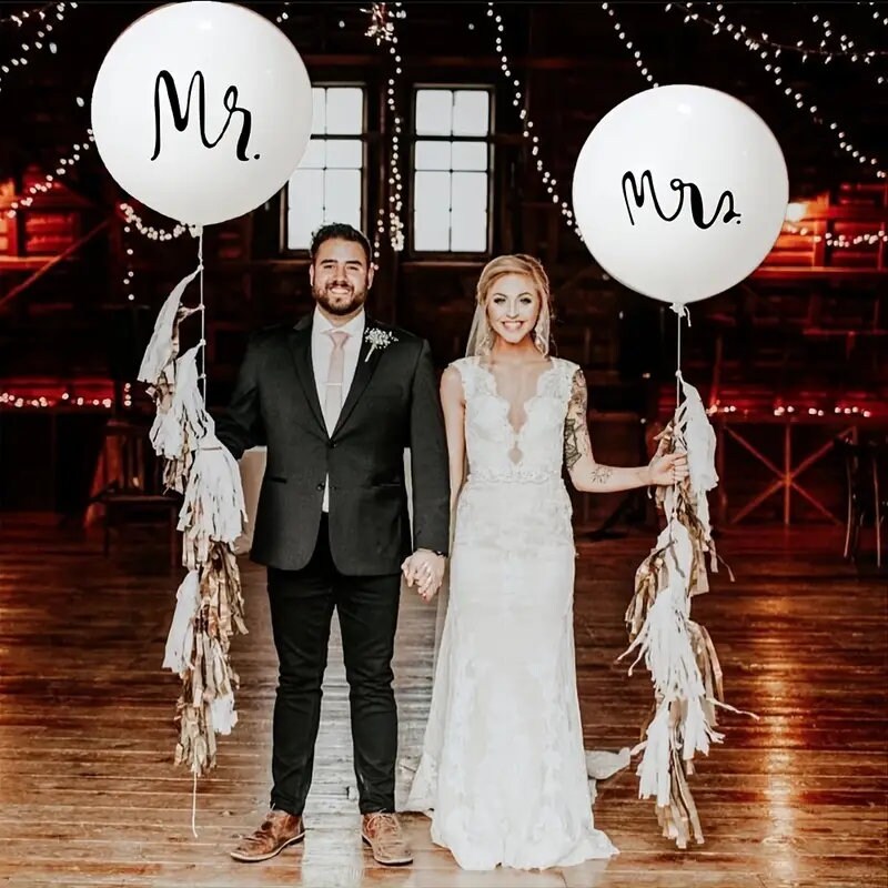 2pcs | White Latex Balloons | Valentine's Day Wedding Party Decorations