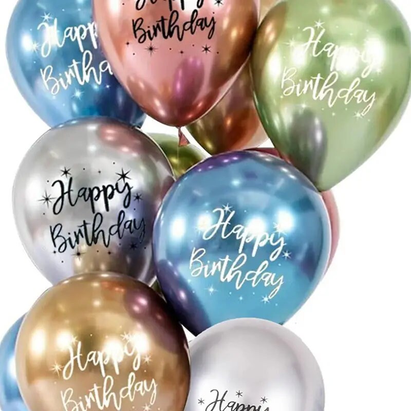 14pcs Happy Birthday Metal Balloons Multi Color Hat | Holiday Supplies | Please Don't Fill It With Too Much Gas