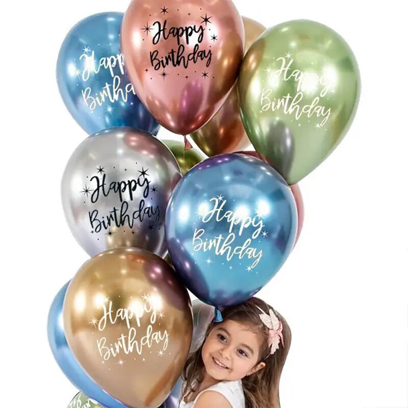 14pcs Happy Birthday Metal Balloons Multi Color Hat | Holiday Supplies | Please Don't Fill It With Too Much Gas