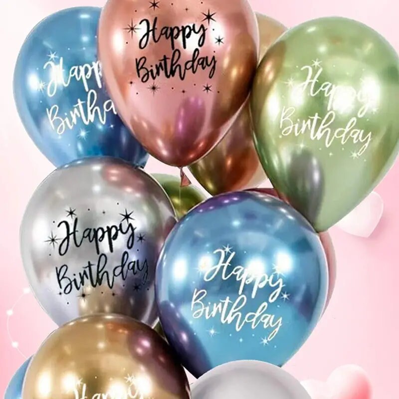 14pcs Happy Birthday Metal Balloons Multi Color Hat | Holiday Supplies | Please Don't Fill It With Too Much Gas