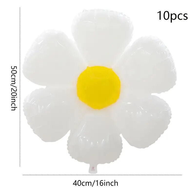 10pcs | Daisy Aluminum Film Balloon | Sun Flower Balloon For Party Gathering Photo Background