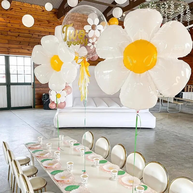 10pcs | Daisy Aluminum Film Balloon | Sun Flower Balloon For Party Gathering Photo Background