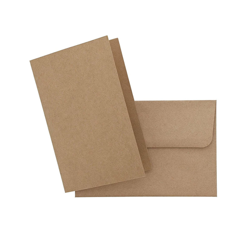 100 Pack Blank Kraft Greeting Cards with Envelopes for Card Making  Invitation  Birthday  Wedding  Thank You  4x6 In