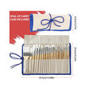 CONDA Paint Brushes Set of 24 Different Shapes Ergonomic Professional Wood Handles with Organizing Case