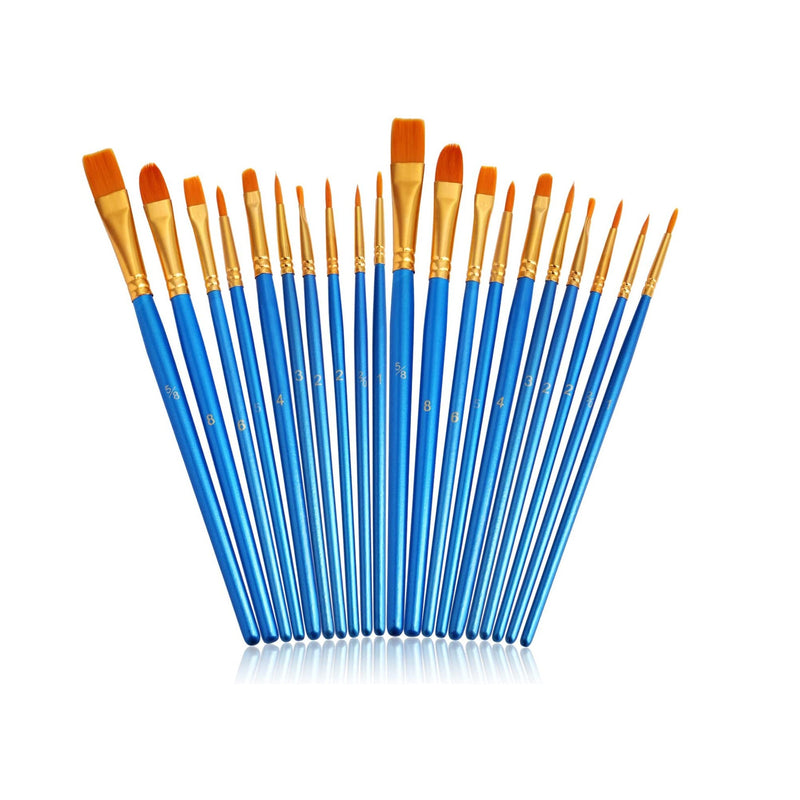 JOINREY Paint Brushes Set | 20 Pcs Round Pointed Tip Paintbrushes Nylon Hair Artist Acrylic Paint Brushes for Acrylic Oil Watercolor