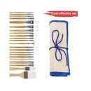 CONDA Paint Brushes Set of 24 Different Shapes Ergonomic Professional Wood Handles with Organizing Case