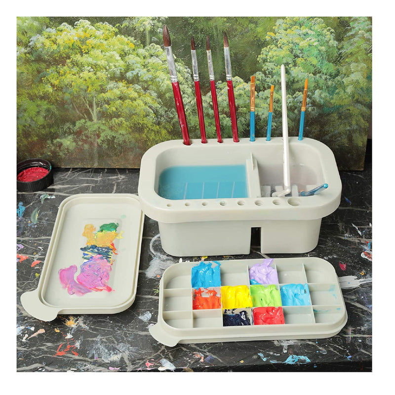 MyLifeUNIT | Brush Cleaner | Brush Holder & Organizers With Palette For Acrylic Paints