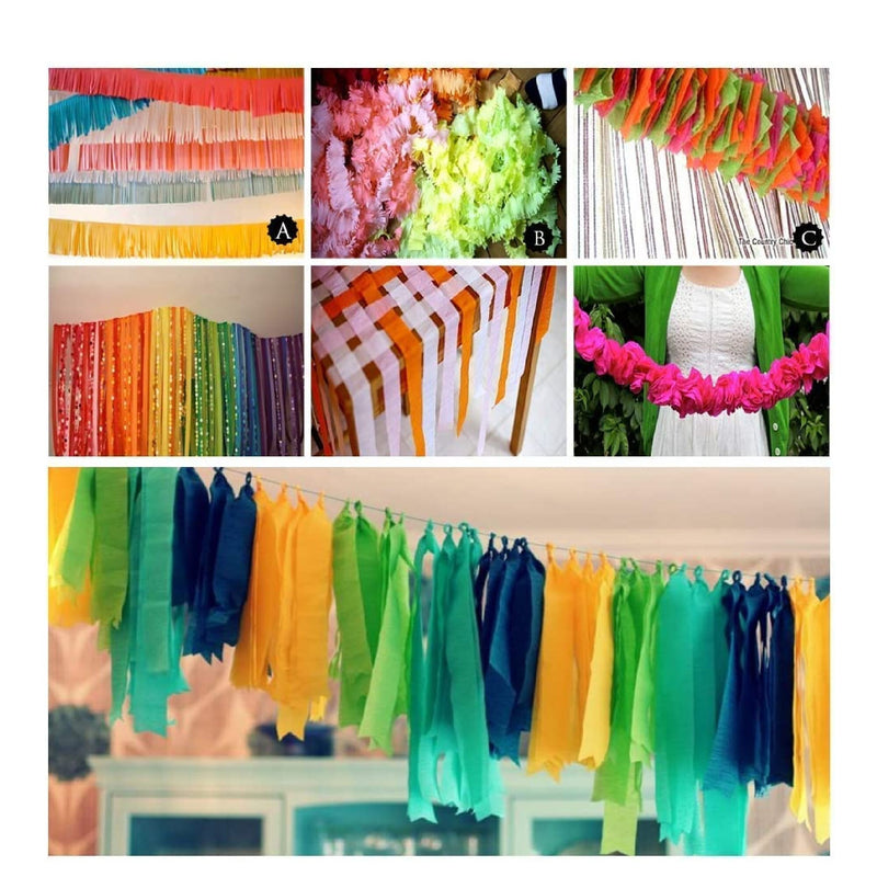 Paper Crepe Party Streamers Decorations Backdrop Streamer Tassels Tissue  Decorative Rainbow Hanging Birthday Wedding 