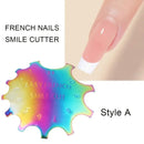 2 Pcs Chameleon French Nail Design Steel Cutters French Smile Line Cutter Mold Stainless Steel Nail Stamp Template