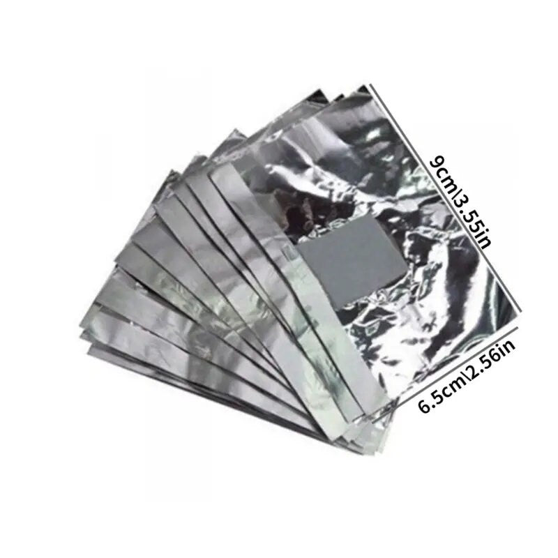 100 Pcs Aluminium Foil | Nail Art Soak Off Acrylic Gel Polish Nail Removal Wraps Remover | Manicure Nail Cleaning Makeup Tool