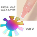 2 Pcs Chameleon French Nail Design Steel Cutters French Smile Line Cutter Mold Stainless Steel Nail Stamp Template