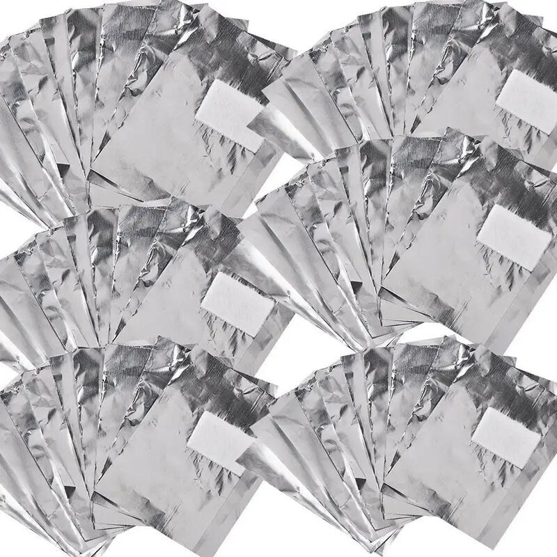 100 Pcs Aluminium Foil | Nail Art Soak Off Acrylic Gel Polish Nail Removal Wraps Remover | Manicure Nail Cleaning Makeup Tool