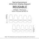 Simple French Style Fake Nails White Butterfly Temperament Press-On Nails Manicure With Jelly Gel