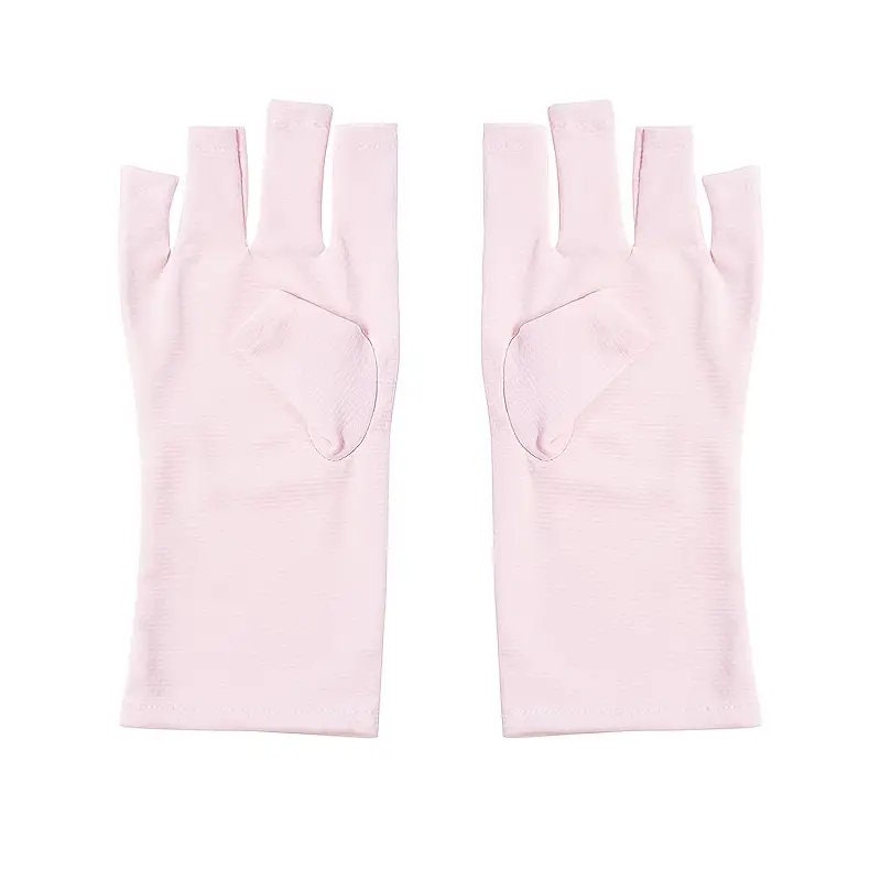 Nail Art Pink Gloves Anti UV Gloves For Gel Nail Lamp, Professional Protection Gloves For Manicures