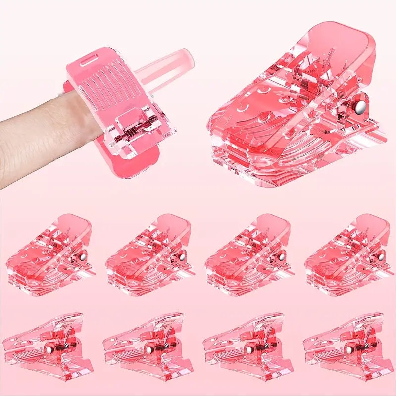 Clear Nail Tips Clip For Gel Nails Acrylic Nails | Quick Building Gel Nail Extension Builder | Professional Nail Clamps For Nail Extension