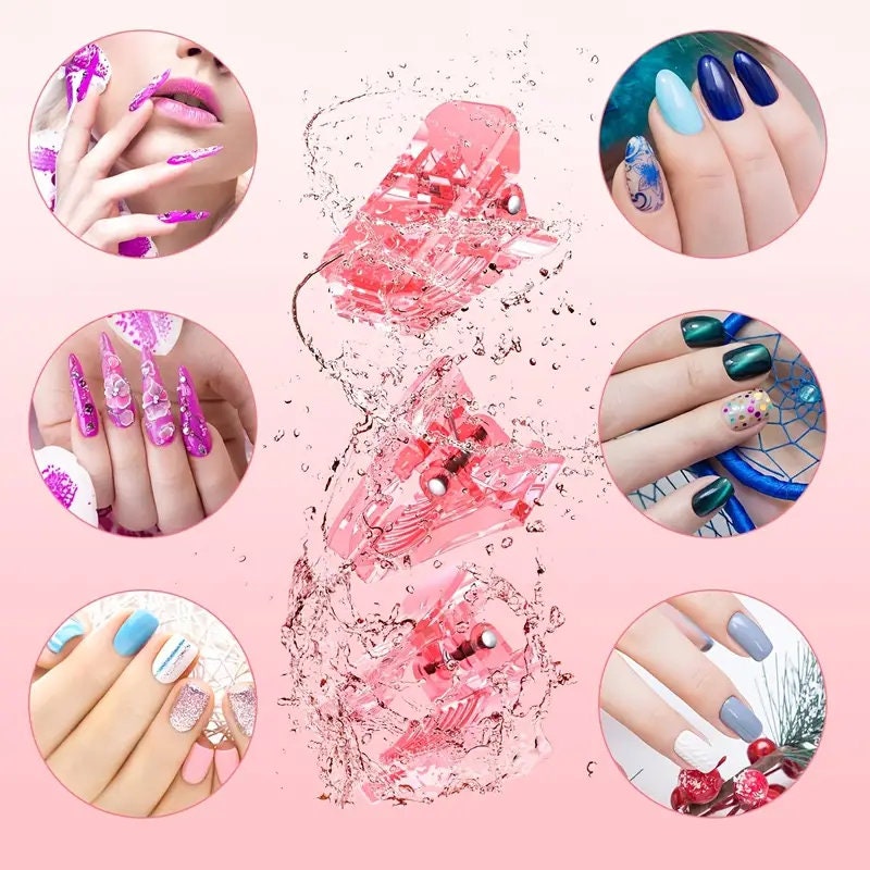 Clear Nail Tips Clip For Gel Nails Acrylic Nails | Quick Building Gel Nail Extension Builder | Professional Nail Clamps For Nail Extension