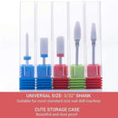 6 Pcs/set Professional Ceramic Nail Drill Bits Set Acrylic Nail File Drill Bit Pedicure Cuticle Gel Nail Polishing Head