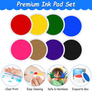 Fstaor 8 Pack 7" Large Ink Pad for Rubber Stamp Partner DIY Color, Rainbow Finger Ink Pad for Kids Washable