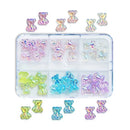 6 Grids 3D Bear Nail Charms Resin Crystal Glitter Bear Nails Art Accessory For Women Girl DIY Acrylic Nail Design Supplies