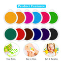 HOBBY HORSE 12 Pack Large Round Craft Ink Pad 12 Colors Rainbow DIY Fingerprint Ink Pad Washable Painting Card Stamps Partner