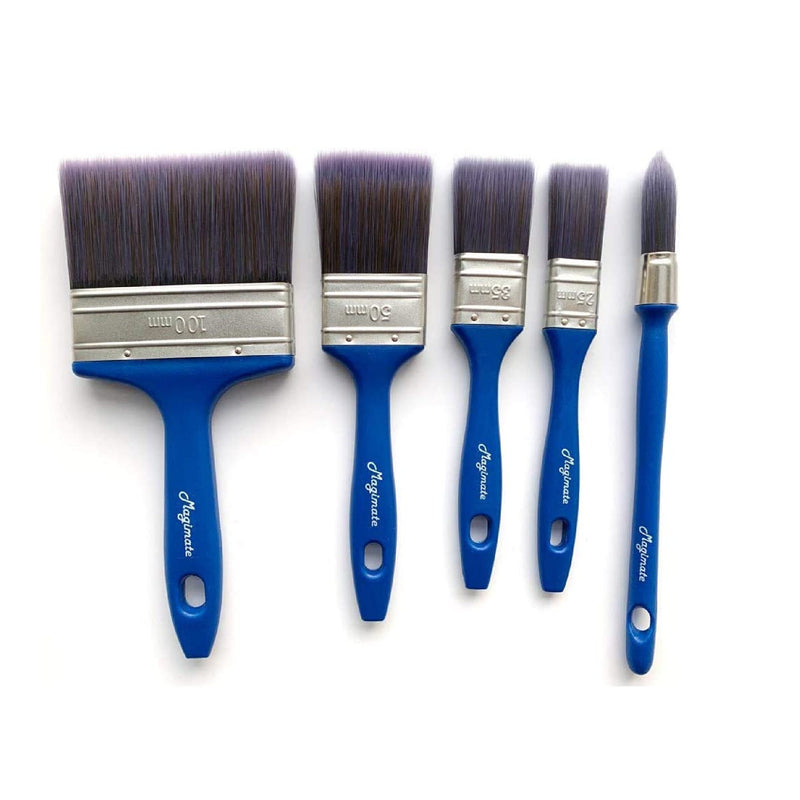 Magimate Paint Brush Set | Professional Painting Brushes with an Elegance Tapered Trim Brush for Walls | Cabinets Pack of 5