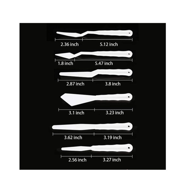 Luckycivia 6 Set Palette Knives Set | Plastic Spatula Art Tools for Painting