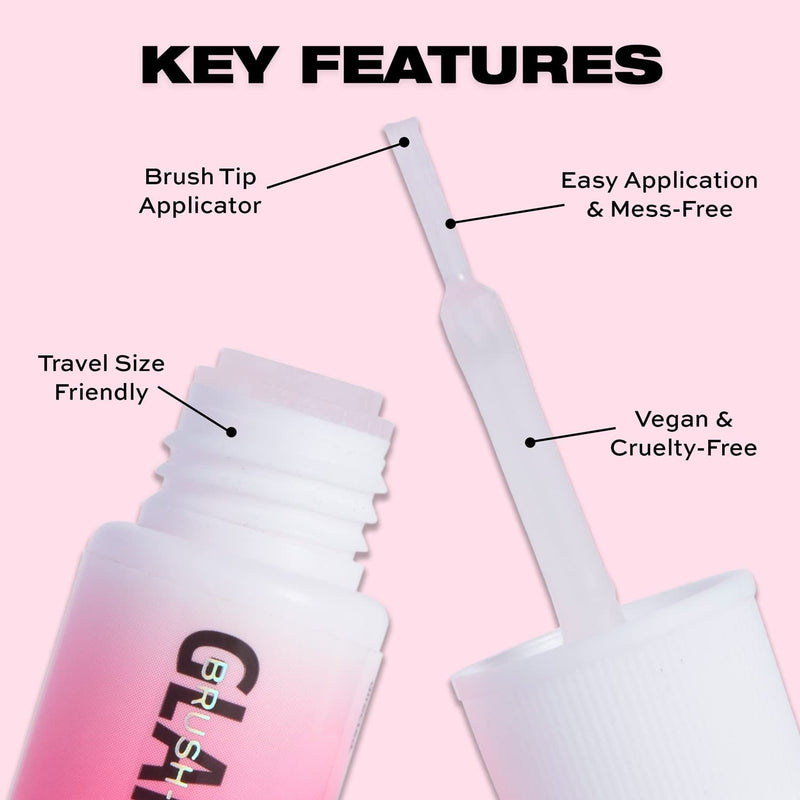 Glamnetic Brush On Nail Glue | Brush Tip Applicator, Mess Free, Travel Friendly, Vegan | Durable & Long-Lasting | .24 oz