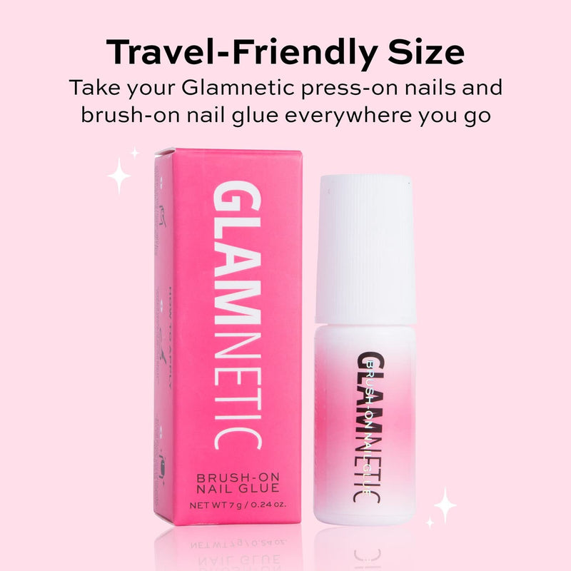 Glamnetic Brush On Nail Glue | Brush Tip Applicator, Mess Free, Travel Friendly, Vegan | Durable & Long-Lasting | .24 oz