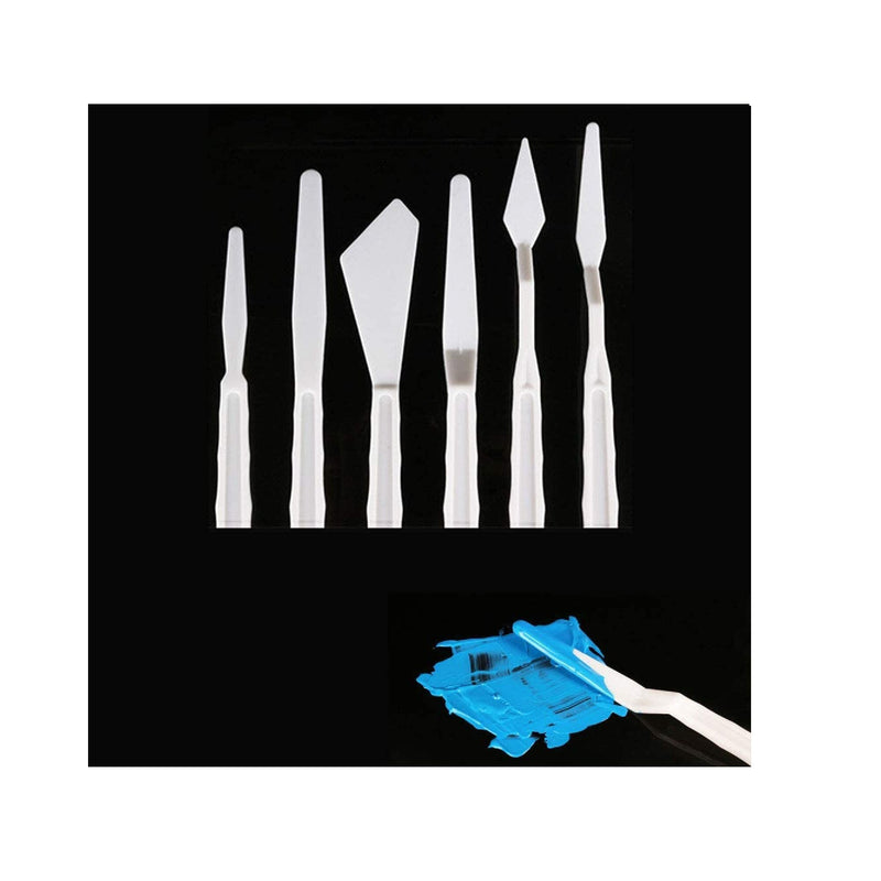 Luckycivia 6 Set Palette Knives Set | Plastic Spatula Art Tools for Painting