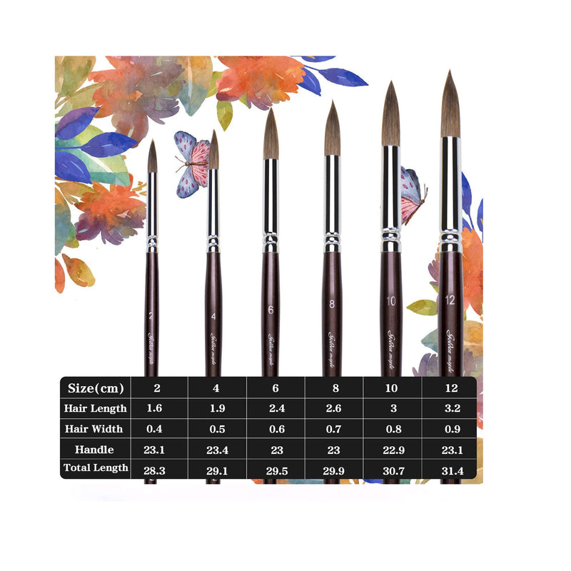 Artist Paint Brushes-Superior Sable Watercolour Brushes round Point Tip  Paint Br
