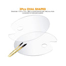 DUGATO Acrylic Paint Palette | 2 Pieces | 11.8 x 7.9 inches | Thumb Hole | Clear Oval-Shaped Non-Stick Acrylic Oil Paint Mixing Tray