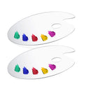 DUGATO Acrylic Paint Palette | 2 Pieces | 11.8 x 7.9 inches | Thumb Hole | Clear Oval-Shaped Non-Stick Acrylic Oil Paint Mixing Tray