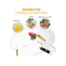 DUGATO Acrylic Paint Palette | 2 Pieces | 11.8 x 7.9 inches | Thumb Hole | Clear Oval-Shaped Non-Stick Acrylic Oil Paint Mixing Tray