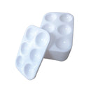 24 Pieces White Paint Plastic Palettes 6 Well Rectangular Watercolor Oil Palette Painting Tray Artist Craft Palettes