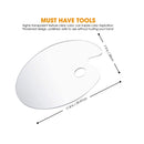 DUGATO Acrylic Paint Palette | 2 Pieces | 11.8 x 7.9 inches | Thumb Hole | Clear Oval-Shaped Non-Stick Acrylic Oil Paint Mixing Tray