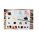 Bella Bora Plastic Palette for Oil | Watercolors & Acrylic Paints | Skil Art 20 Wells | 13” x 10”