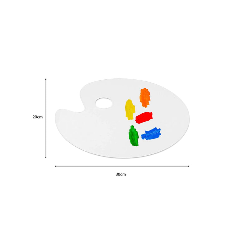 Suwimut 4 Pieces Acrylic Paint Palette | 12 x 8 inches Clear Oval Non-Stick Oil Paint Pallet