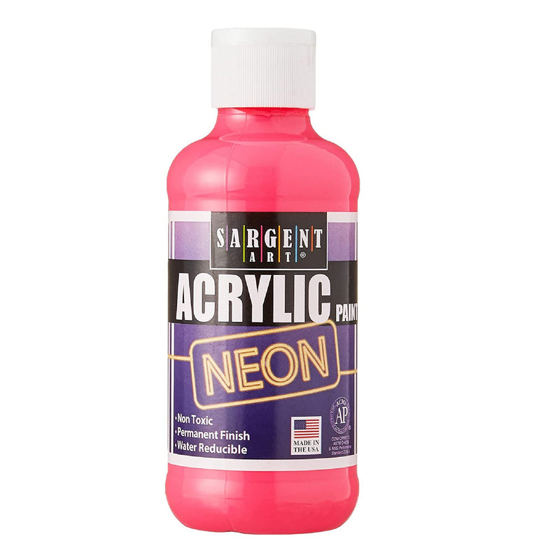 Sargent Art Neon Acrylic Paint | Set Of 6 Neon Colors x 8 Fl Oz